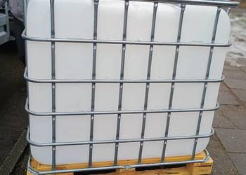 ZBIORNIK 1000 LITRÓW CZYSTY NA WODĘ DO PODLEWANIA DESZCZÓWKĘ BECZKA IBC 200