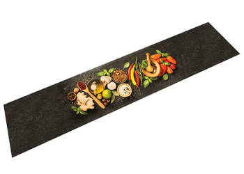Dywanik kuchenny wzór w przyprawy 60x300 cm aksamit WM-4005616