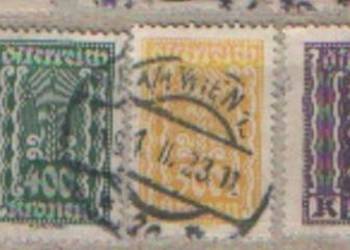 Zn. Austria Mi 383, 5 - 7, 91, 6, 404, 5  kas  1922