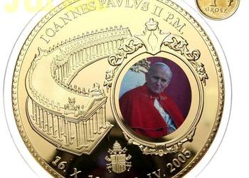 Papież LEO JAN PAWEŁ II BENEDYKT PIUS MEDAL ZŁOTO Moneta Au