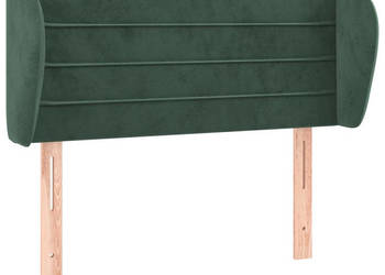 Zagłówek uszak ciemnozielony 83x23x78/88 cm aksamitny WM-3117317