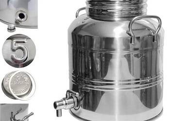 Antałek Beczka stal nierdzewna beczułka bańka z kranem 1/2" inox 5L na wodę