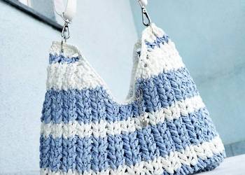 Torebka letnia crochet ręcznie robiona z papierowej rafii