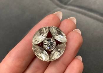 Nowe bajkowe kryształowe guziki Swarovski vintage unikat