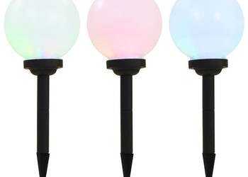Kuliste lampy solarne na zewnątrz 3 szt. LED 20 cm RGB WM-44458