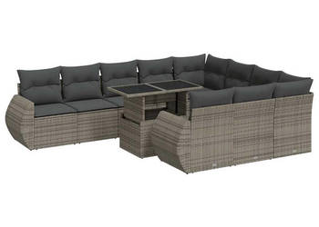 11-cz. zestaw mebli ogrodowych z poduszkami szary rattan PE WM-3326711