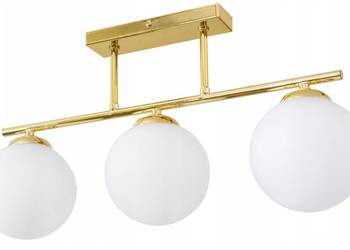LAMPA WISZĄCA Polska ŻYRANDOL NOWOCZESNA ZŁOTA 3 KULE LOFT