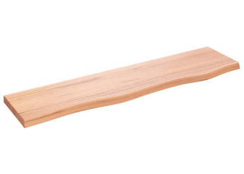 Półka jasnobrązowa 80x20x2 cm lakierowane lite drewno dębowe WM-363659