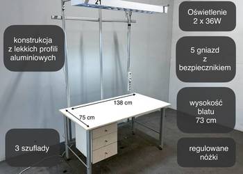 Stanowisko robocze / stół montażowy z szufladami i oświetleniem