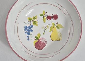 Solidna ceramiczna misa 1 kg – Motyw Owoców – Średnica 25 cm – Vintage / Re