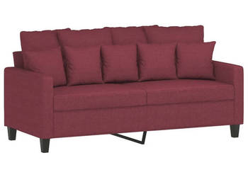 Sofa 2-osobowa winna czerwień 140 cm tapicerowana tkaniną WM-359273