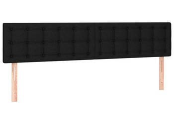 Zagłówek do łóżka z LED czarny 200x5x78/88 cm tkanina WM-3122070