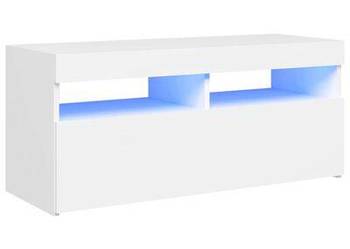 vidaXL Szafka pod TV z oświetleniem LED, biała, 90x35x40 cm(SKU:804382)