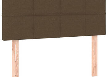 Zagłówek do łóżka z LED ciemnobrązowy 90x5x78/88 cm tkanina WM-3121597