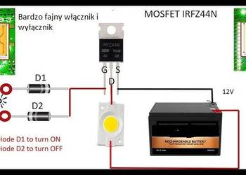 Tranzystor MOSFET IRFZ44N włącznik i wyłącznik