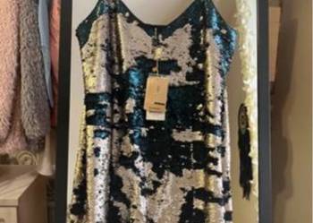 Sukienka halka z cekinami sylwester okolicznościowa L Stradivarius