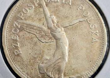 5 zł Nike 1931 rok. Trzy sztuki .5 zł Nike 1928 rok.dwie sztuki.