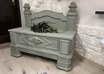 Stara drewniana ławka siedzisko prowansalski