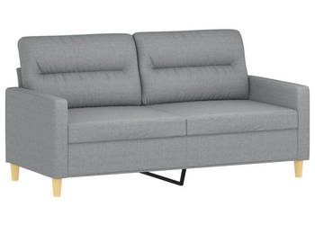 Sofa 2-osobowa jasnoszara 140 cm tapicerowana tkaniną WM-359235