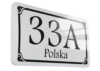 PODŚWIETLANY numer domu LED tabliczka adresowa na dom wzór B