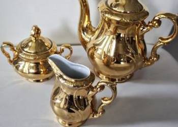 Złoty, porcelanowy serwis do kawy, KHM Bawaria, Złoty, porcelanowy serwis do kawy, KHM Bawaria,