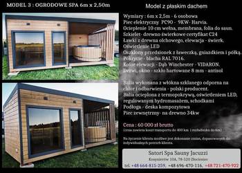 Ogrodowe Spa 6mx2,5m gotowe do użycia Sauna + Balia z masażem