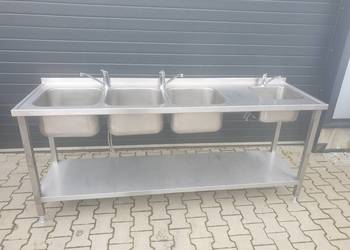Zlew gastronomiczny z półką  4 komorowy 205/60/85