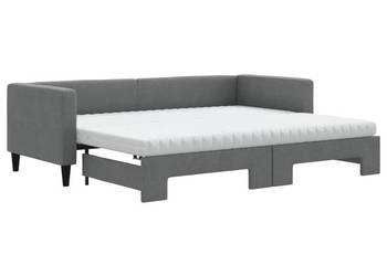 Sofa rozsuwana z materacami ciemnoszara tkanina 80x200 cm WM-3196592