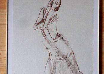 "Tango 2" Claudine Oliviero 1987 grafika rysunek tuszem i pi