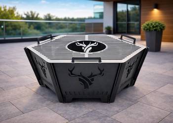 Palenisko Ogrodowe PREMIUM 2w1 + Grill Stal 3 mm ruszt taras ogród HIT