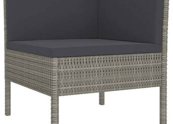 6-cz. zestaw wypoczynkowy do ogrodu poduszki szary rattan PE WM-3056964