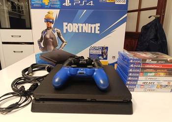Konsola PS4 Slim + 2pady + 8 gier