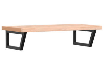 Półka ścienna pod umywalkę stal i lite drewno bukowe WM-3302439