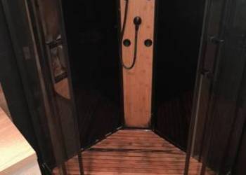 Kabina prysznicowa z hydromasażem czarna 90