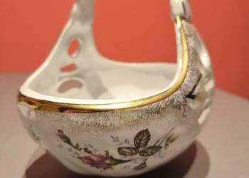 Ażurowy koszyk porcelanowy PRL Chodzież