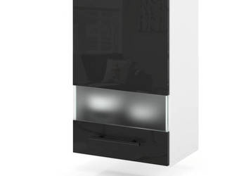 Szafka Kuchenna Wisząca Witryna Modułowa 40cm Spremium Czarny Połysk