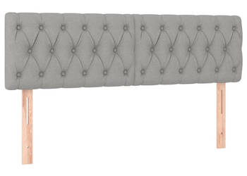 Zagłówek do łóżka z LED jasnoszary 144x7x78/88 cm tkanina WM-3121946