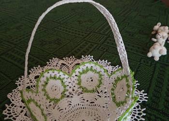 Koszyczek wielkanocny szydełkowy święta rękodzieło