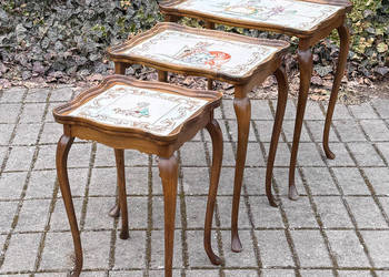 =ARTexpert= Stolik stoliki trojak trojaki Ludwik płytki na blacie