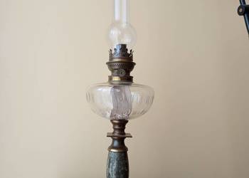 Lampa naftowa mosiądz marmur