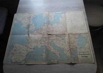 Mapa połączeń kolejowych w europie 1967r.
