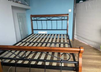 Rama łóżka Signal: metalowa +czereśnia antyczna, 140 x 200 cm