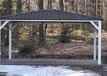 altanka wiata garażowa stalowa altana 5,85x5,85 m