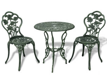 3-cz. zestaw mebli bistro ze stopu aluminium zielony WM-42164