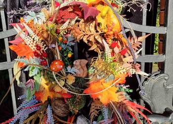 Stroik wianek ozdobny na dzrzwi XXL bardzo duży led