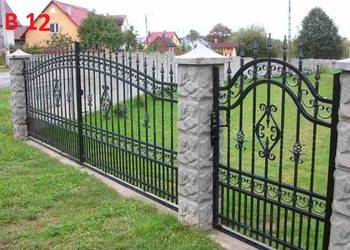 Brama kuta wjazdowa dwuskrzydłowa metalowa stalowa  przesuwna ogrodzenie
