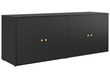 Szafka ogrodowa czarna 198x555x80 cm rattan PE WM-319870