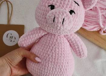 Szydełkowa maskotka świnka handmade