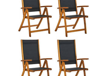 Składane krzesła ogrodowe 4 szt. drewno akacjowe i textilene WM-3120454