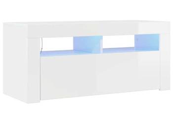 vidaXL Szafka TV z oświetleniem LED, wysoki połysk, biała(SKU:804325)